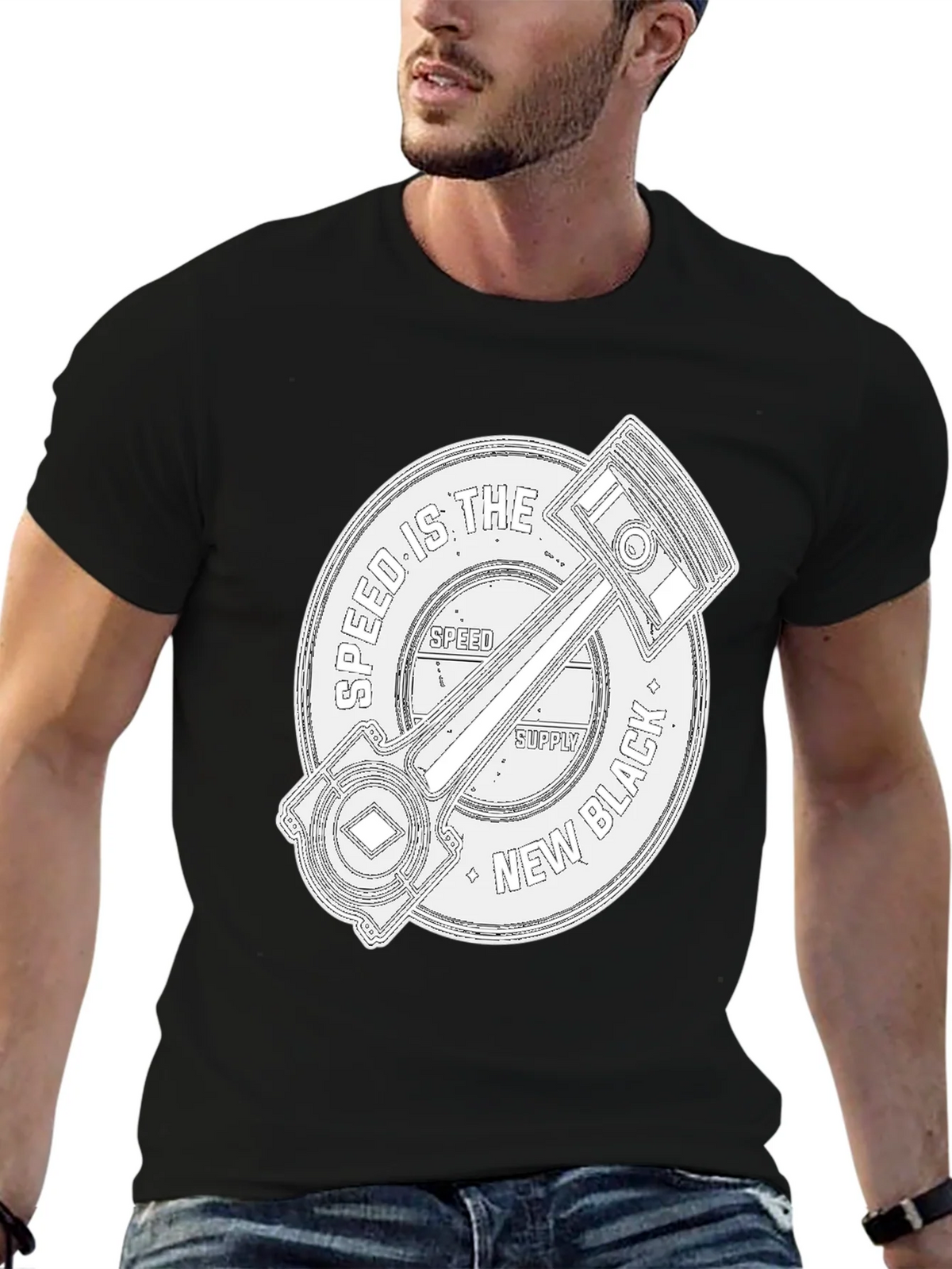 Speed Supply Black Piston Graphic Tee product image 6