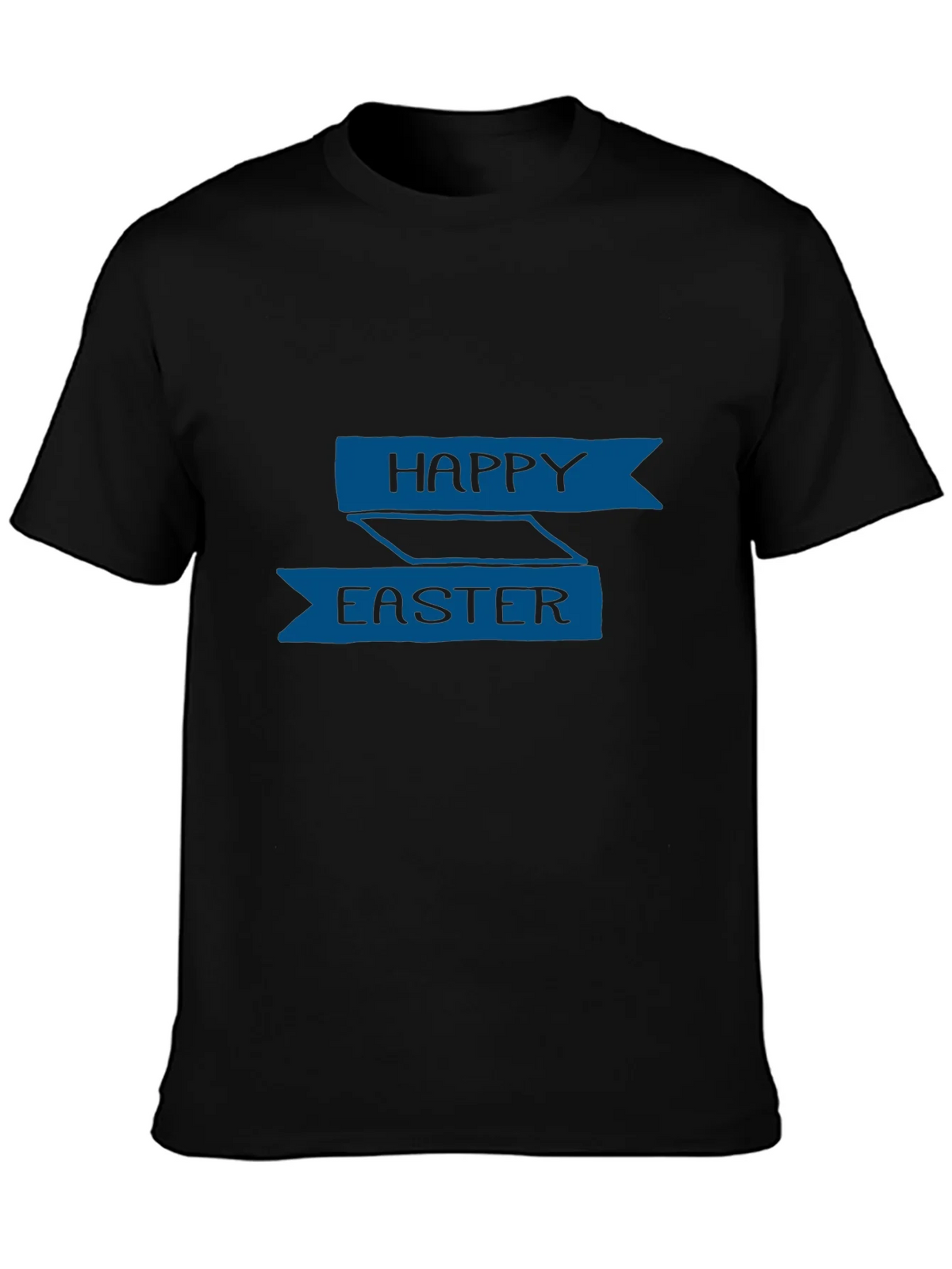 Happy Easter Black T-Shirt | Festive Holiday Apparel product image 3