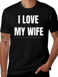 Funny I Love My Wife Graphic Tee - Black Cotton T-Shirt product image 1