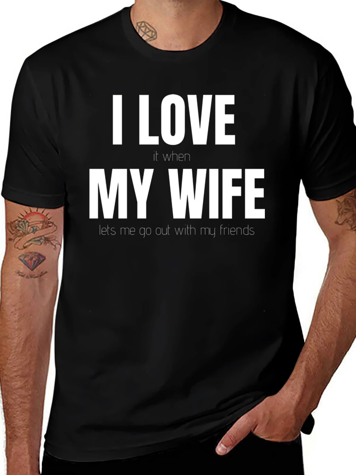 Funny I Love My Wife Graphic Tee - Black Cotton T-Shirt product image 1