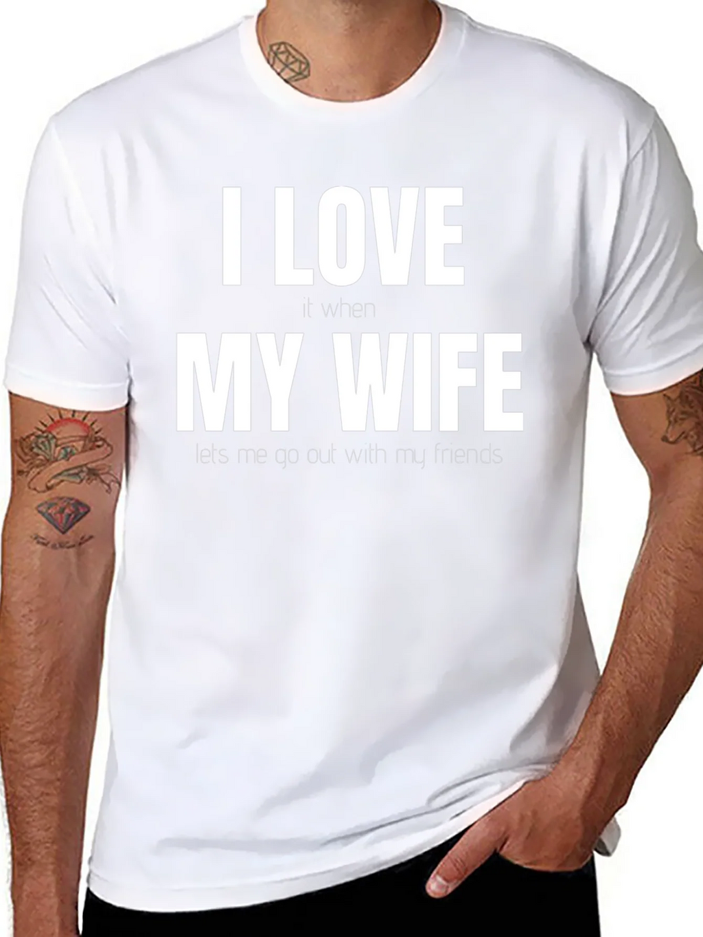 Funny I Love My Wife Graphic Tee - Black Cotton T-Shirt product image 7