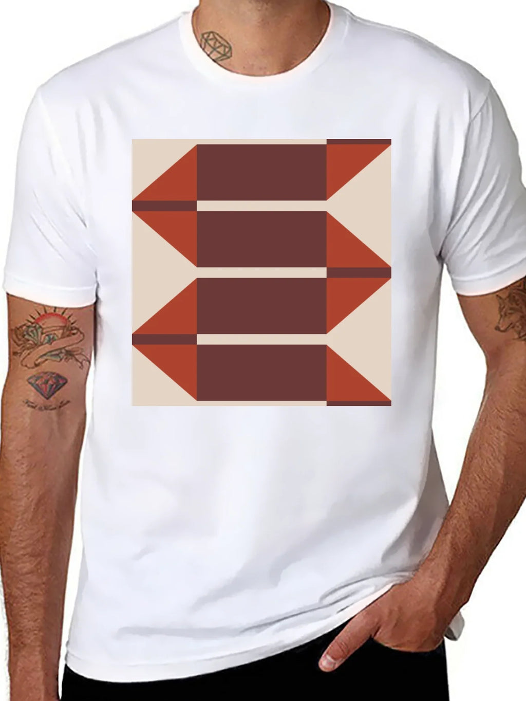 Geometric Arrows Graphic Tee - Modern Print T-Shirt product image 7