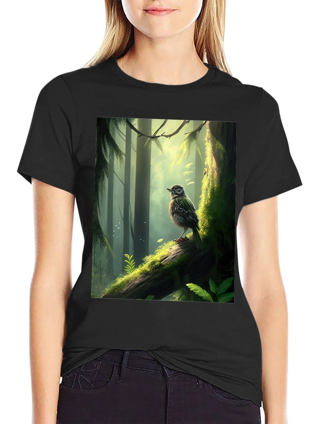 Forest Bird Graphic Tee - Nature Inspired T-Shirt product image 2