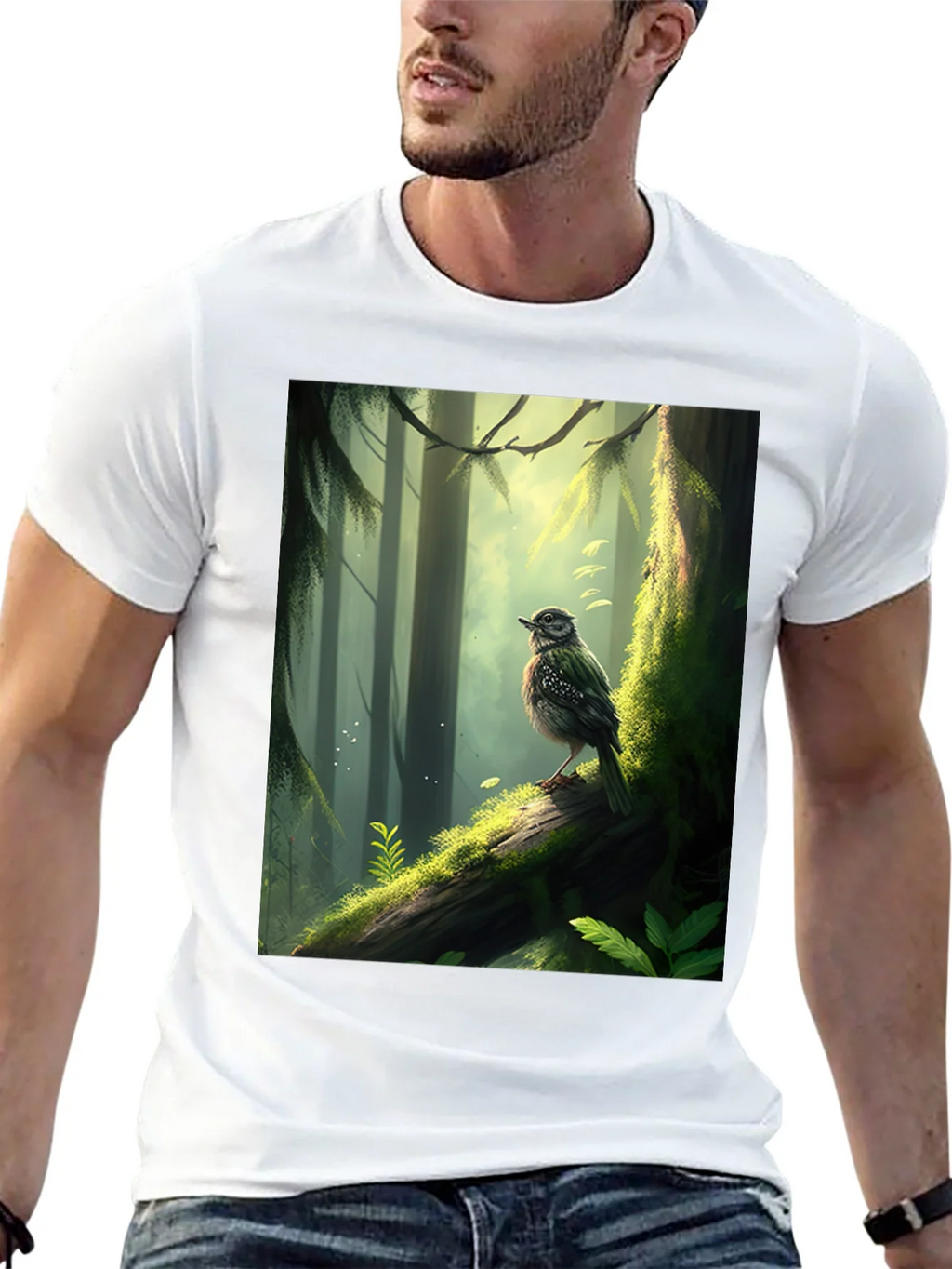 Forest Bird Graphic Tee - Nature Inspired T-Shirt product image 4