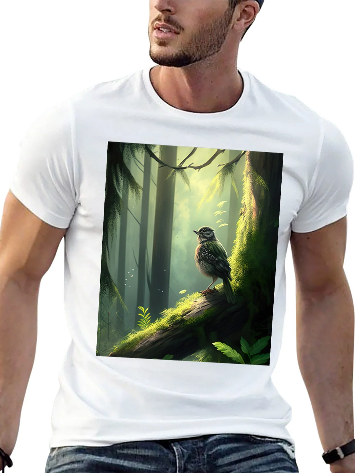 Forest Bird Graphic Tee - Nature Inspired T-Shirt product image 4
