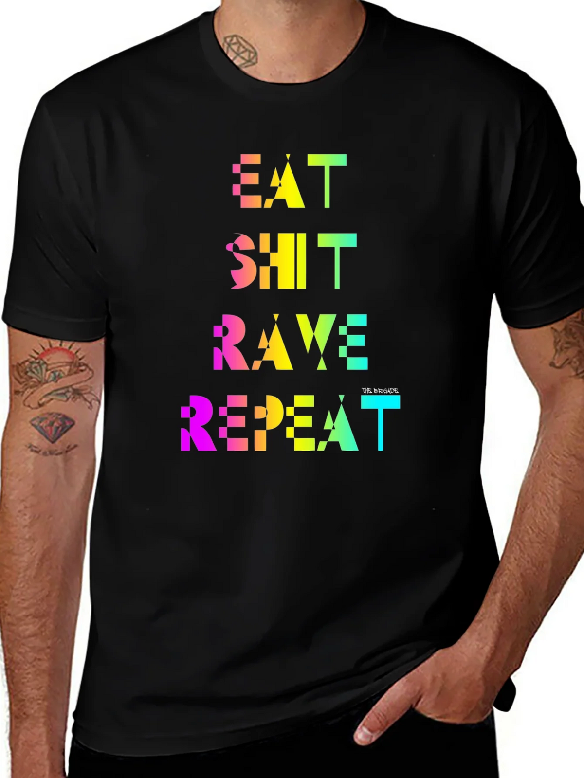 Eat Shit Rave Repeat Rainbow Tee product image 1