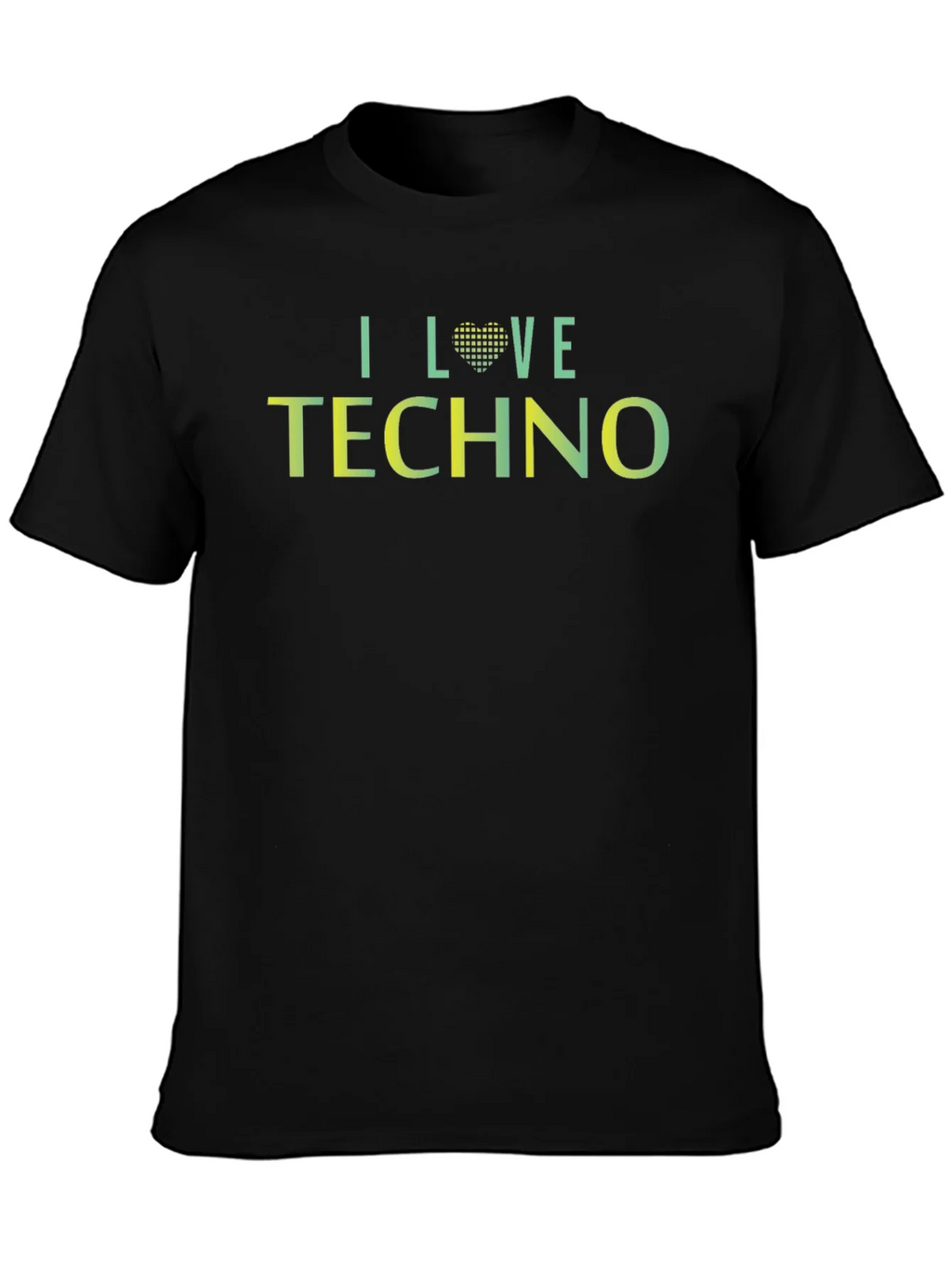 I Love Techno Graphic Tee - Unisex Black T-Shirt product image 3