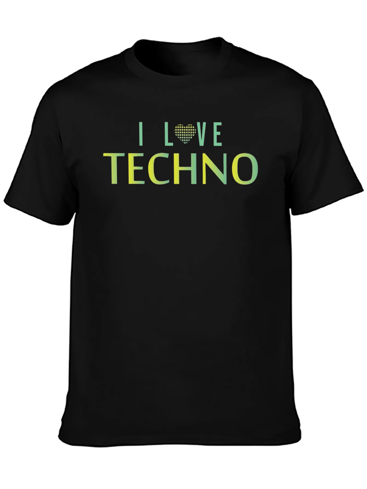 I Love Techno Graphic Tee - Unisex Black T-Shirt product image 3