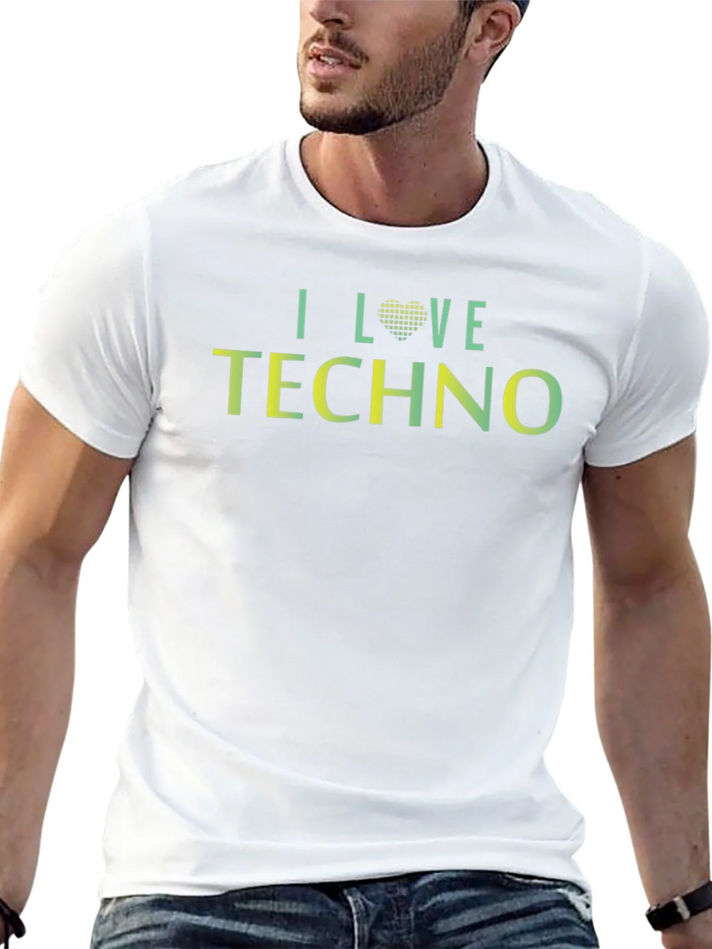 I Love Techno Graphic Tee - Unisex Black T-Shirt product image 9
