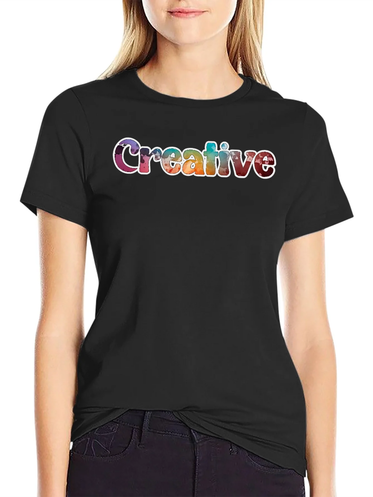Creative Graphic T-Shirt Unisex Black Tee product image 2