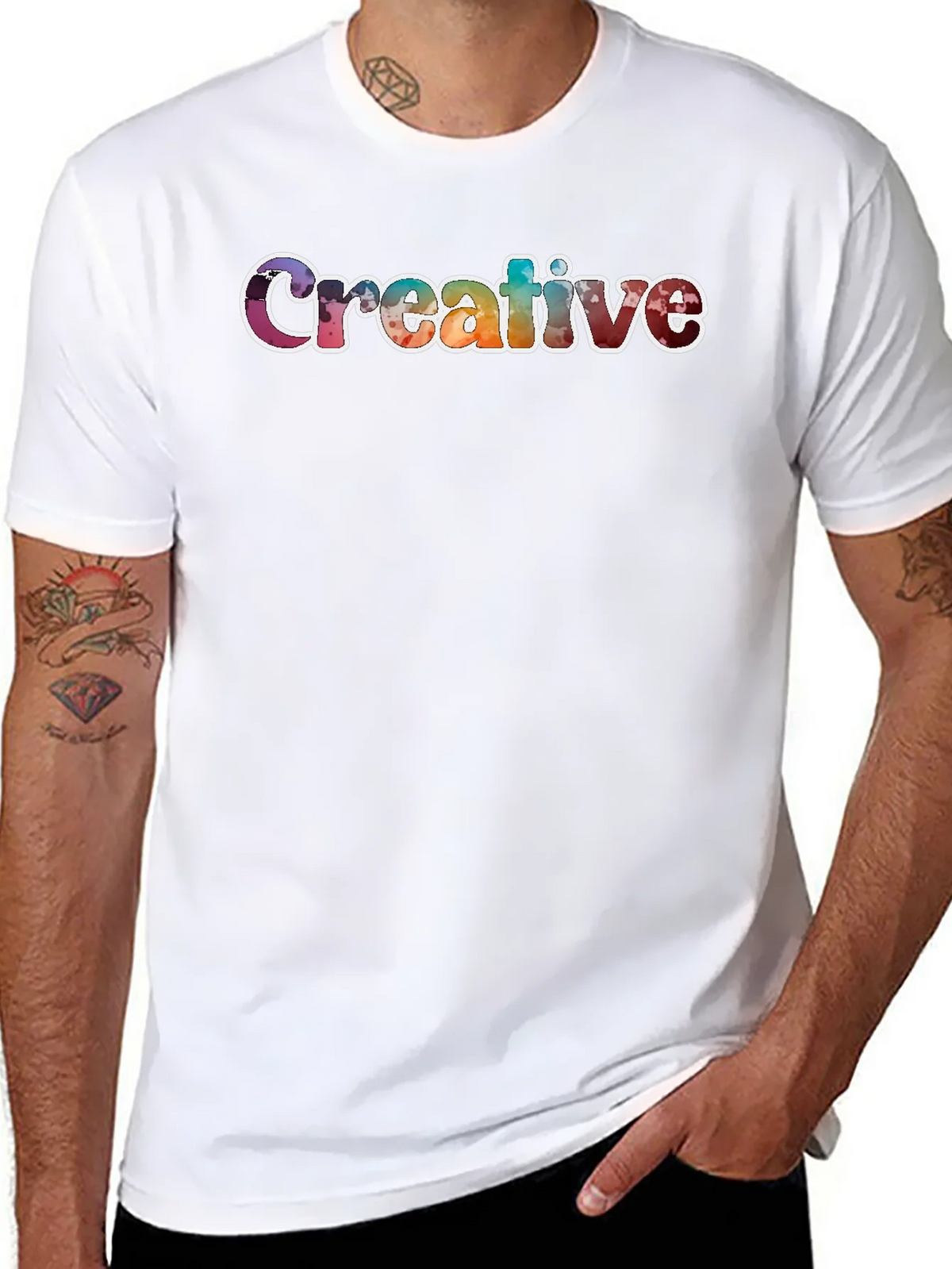 Creative Graphic T-Shirt Unisex Black Tee product image 5