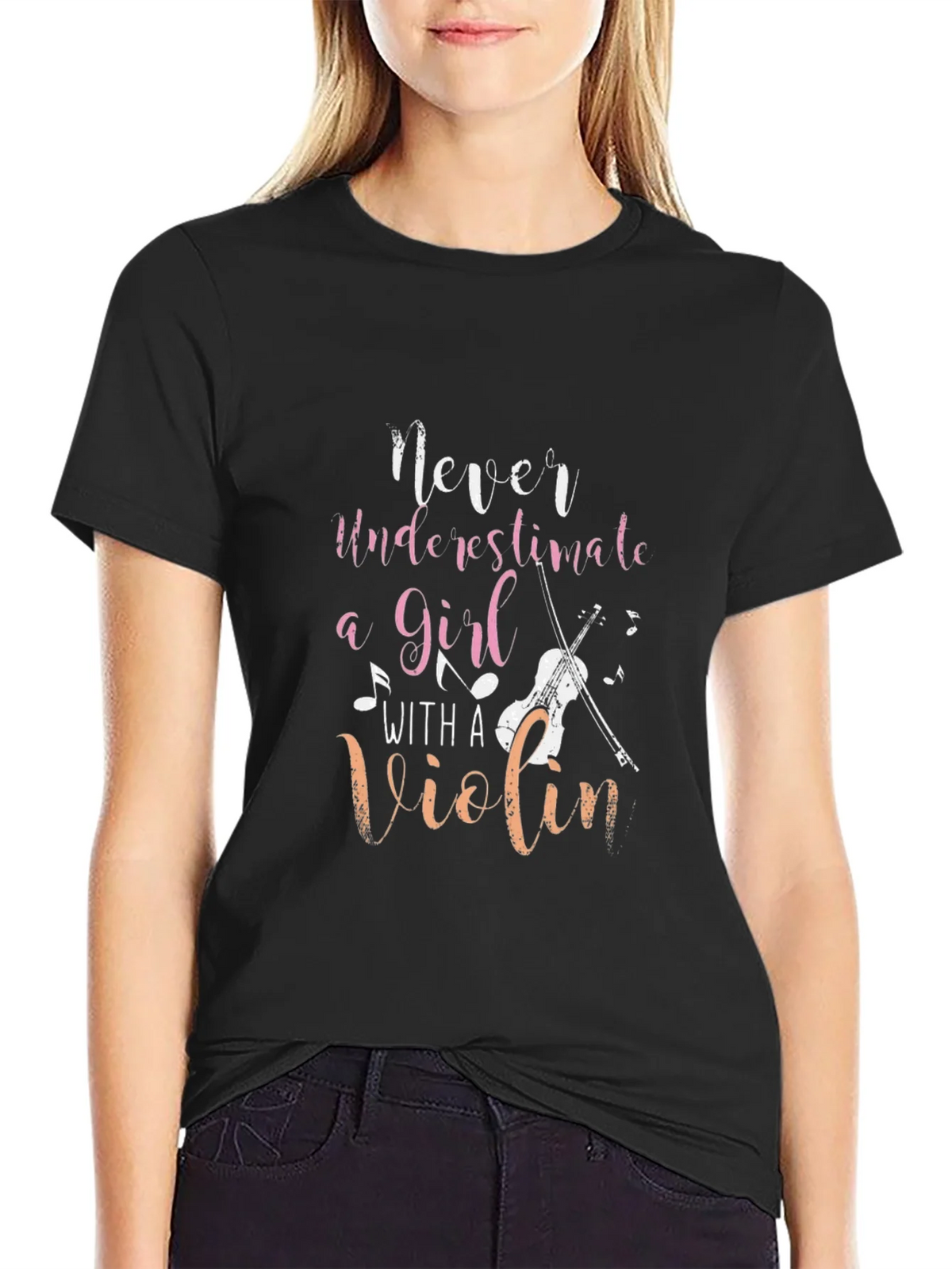 Never Underestimate Girl with a Violin Tee product image 2