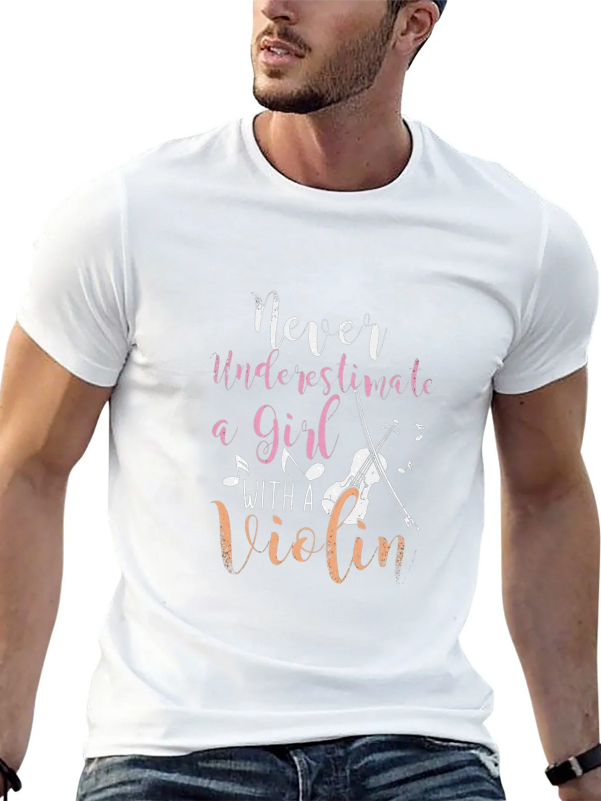Never Underestimate Girl with a Violin Tee product image 9