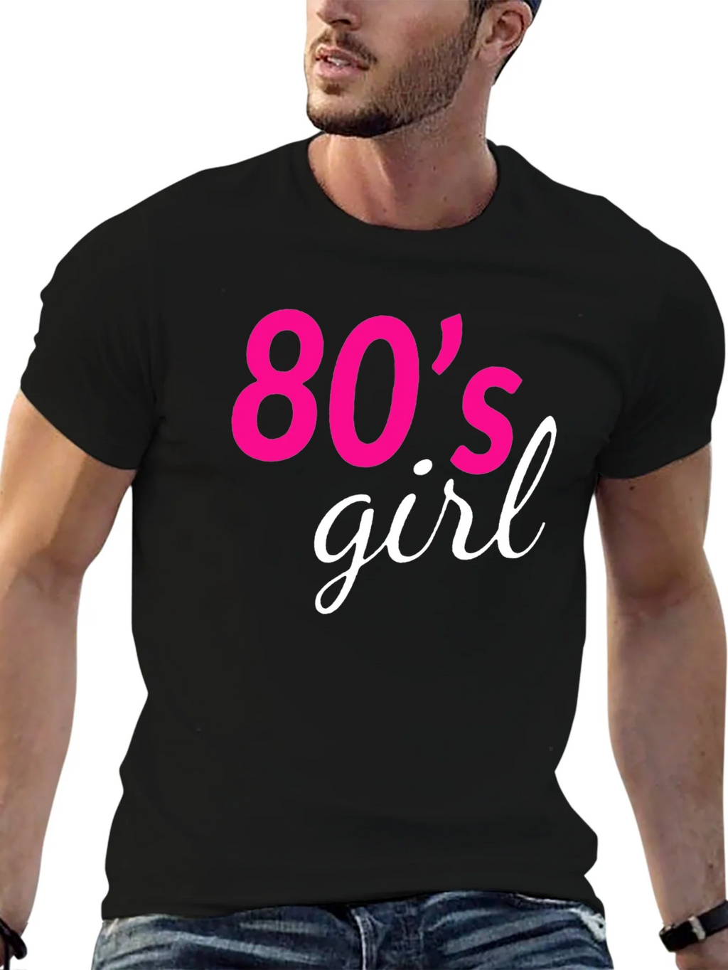 80s Girl Retro Graphic Tee - Black product image 6