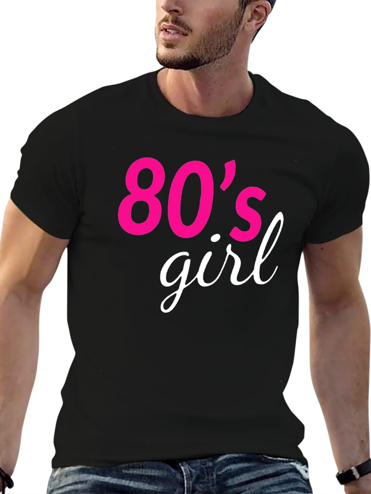80s Girl Retro Graphic Tee - Black product image 6