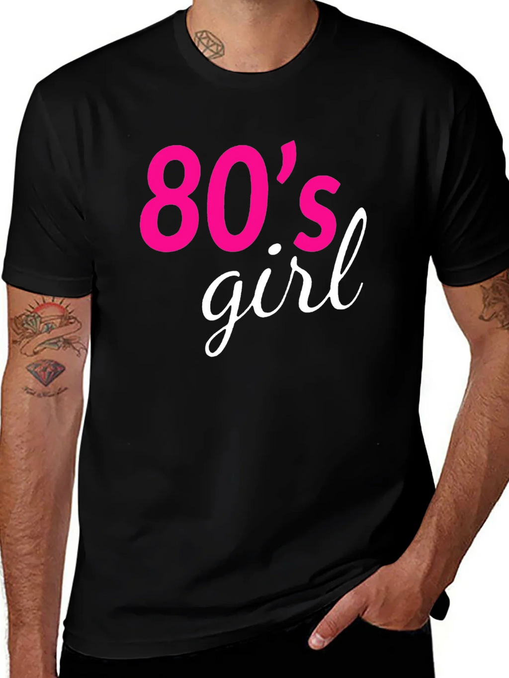 80s Girl Retro Graphic Tee - Black product image 1