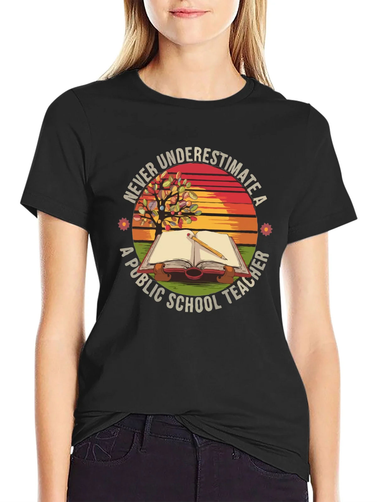 Never Underestimate a Public School Teacher T-Shirt product image 2