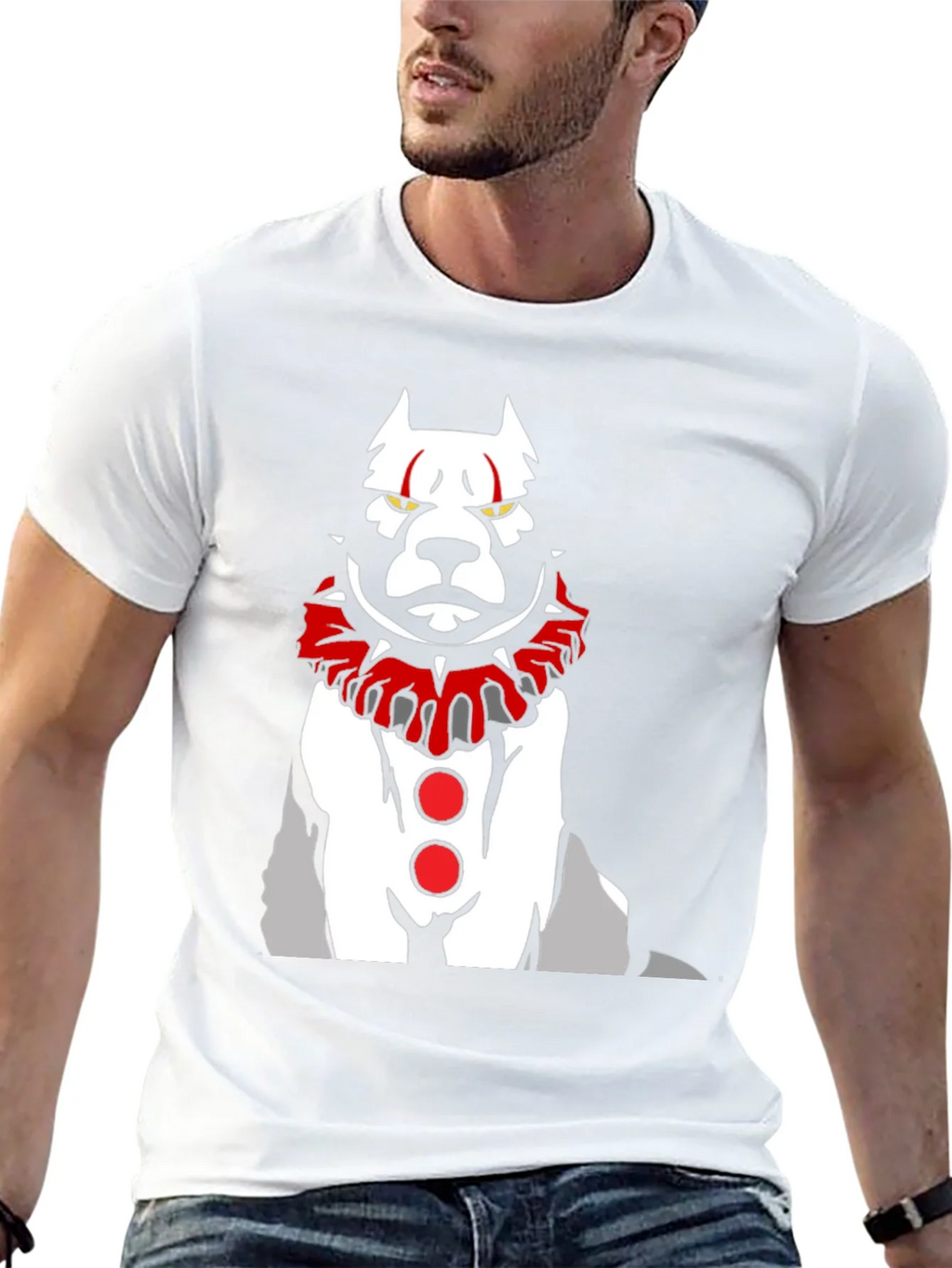 Scary Clown Dog Graphic T-Shirt product image 12