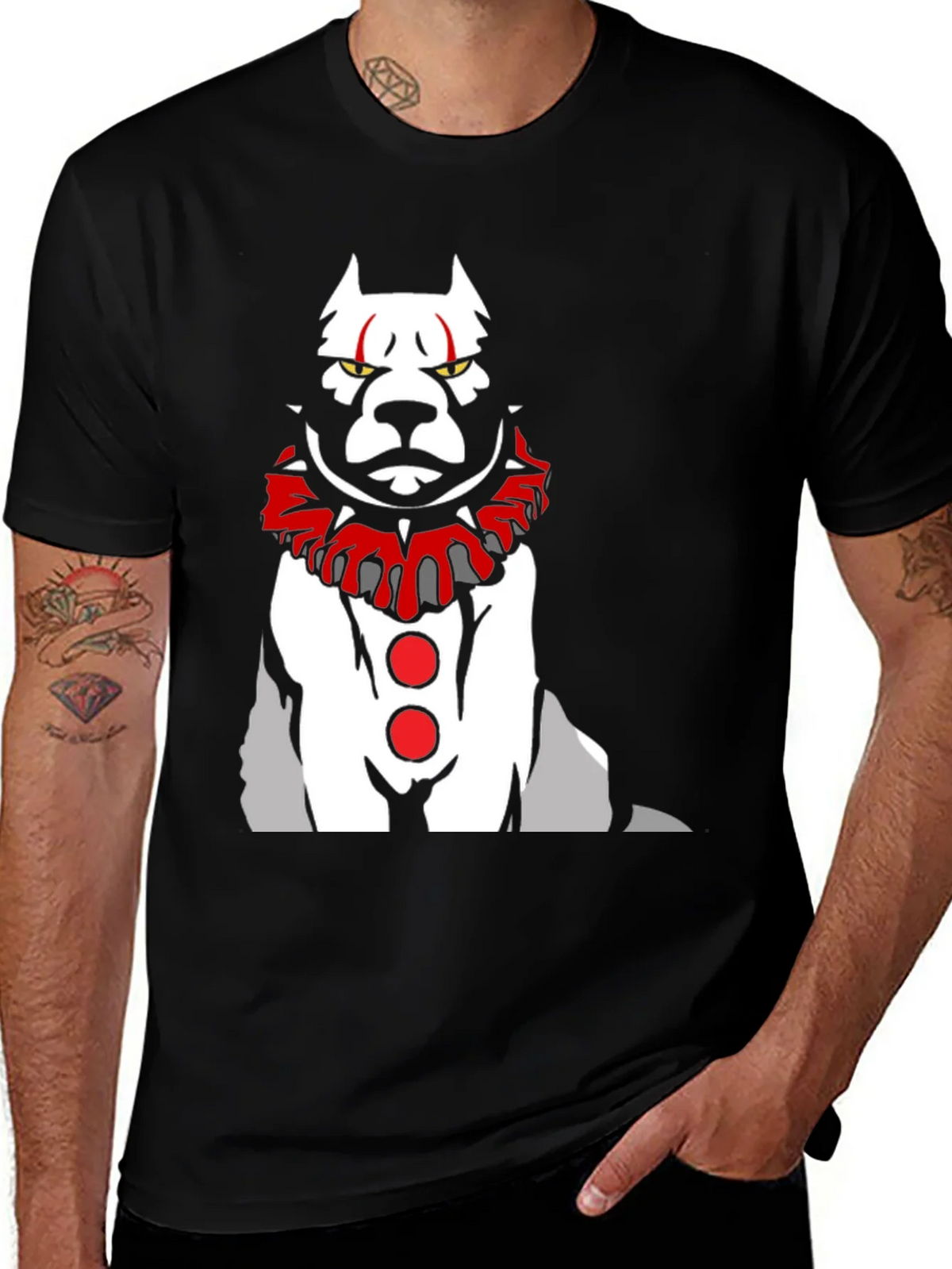 Scary Clown Dog Graphic T-Shirt product image 1
