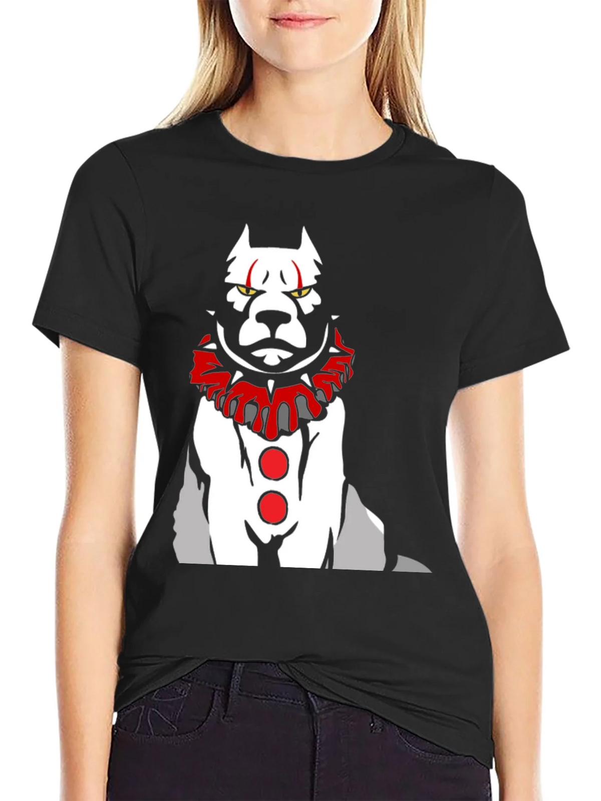Scary Clown Dog Graphic T-Shirt product image 2
