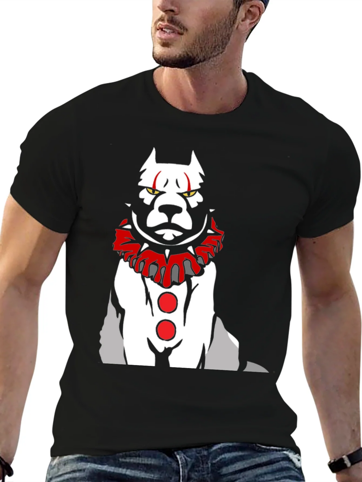 Scary Clown Dog Graphic T-Shirt product image 6