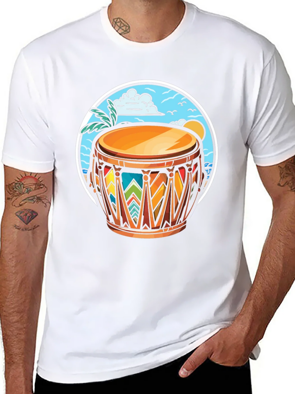 Island Drum Graphic Tee - Beach Vibes product image 1