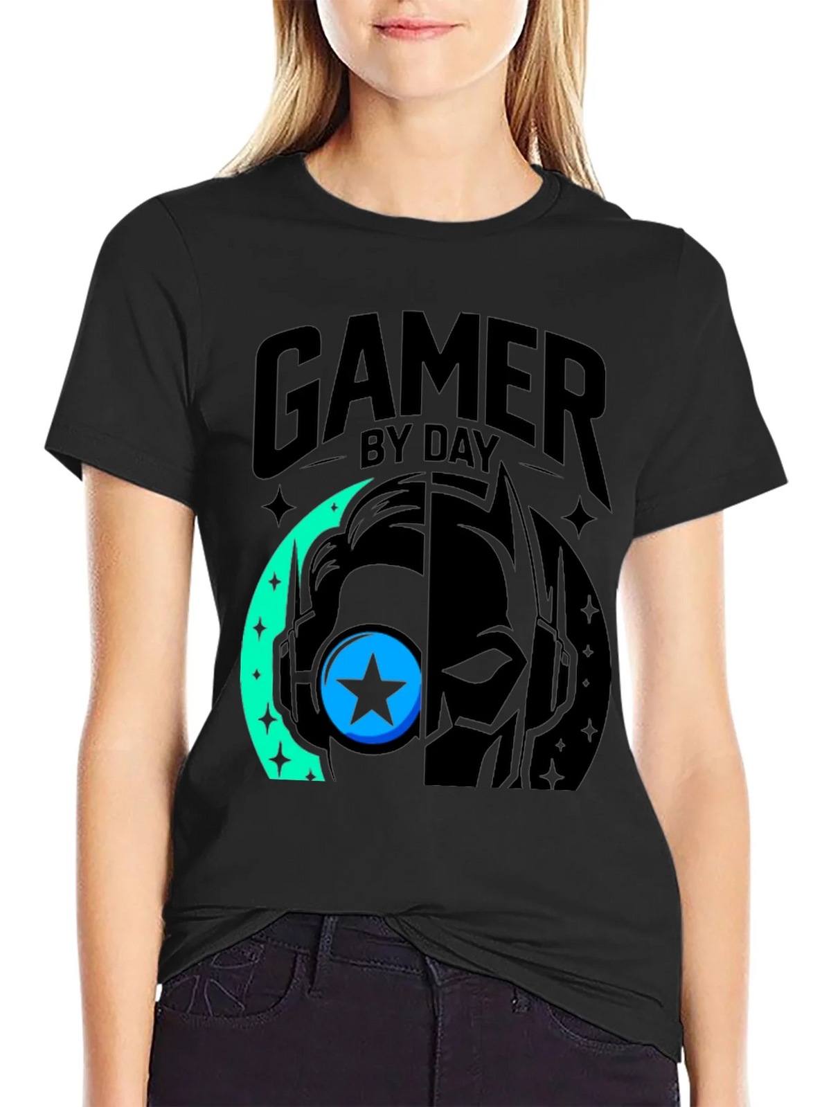 Gamer By Day Black Graphic Tee product image 2
