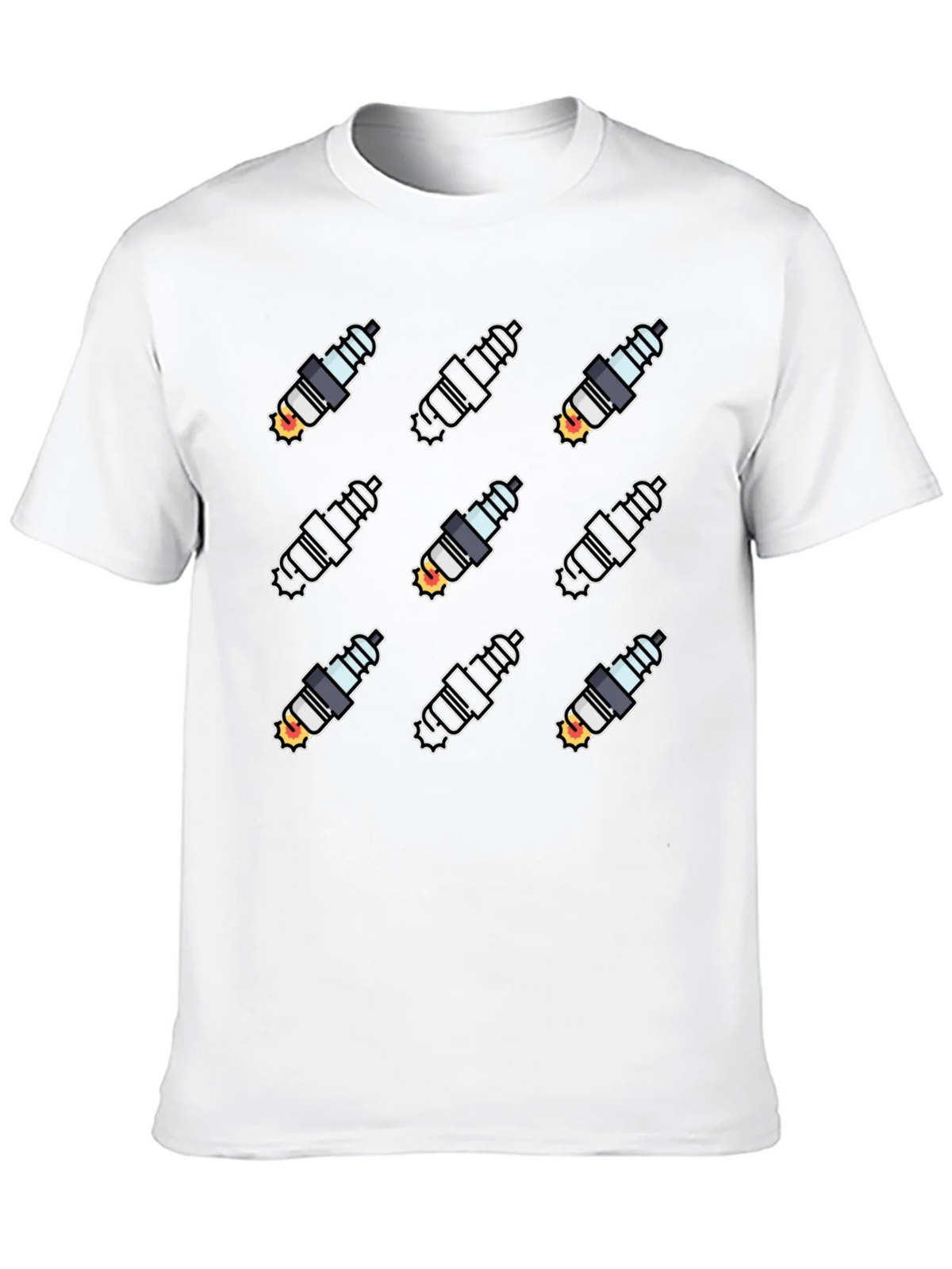 Spark Plug Pattern Black T-Shirt product image 6