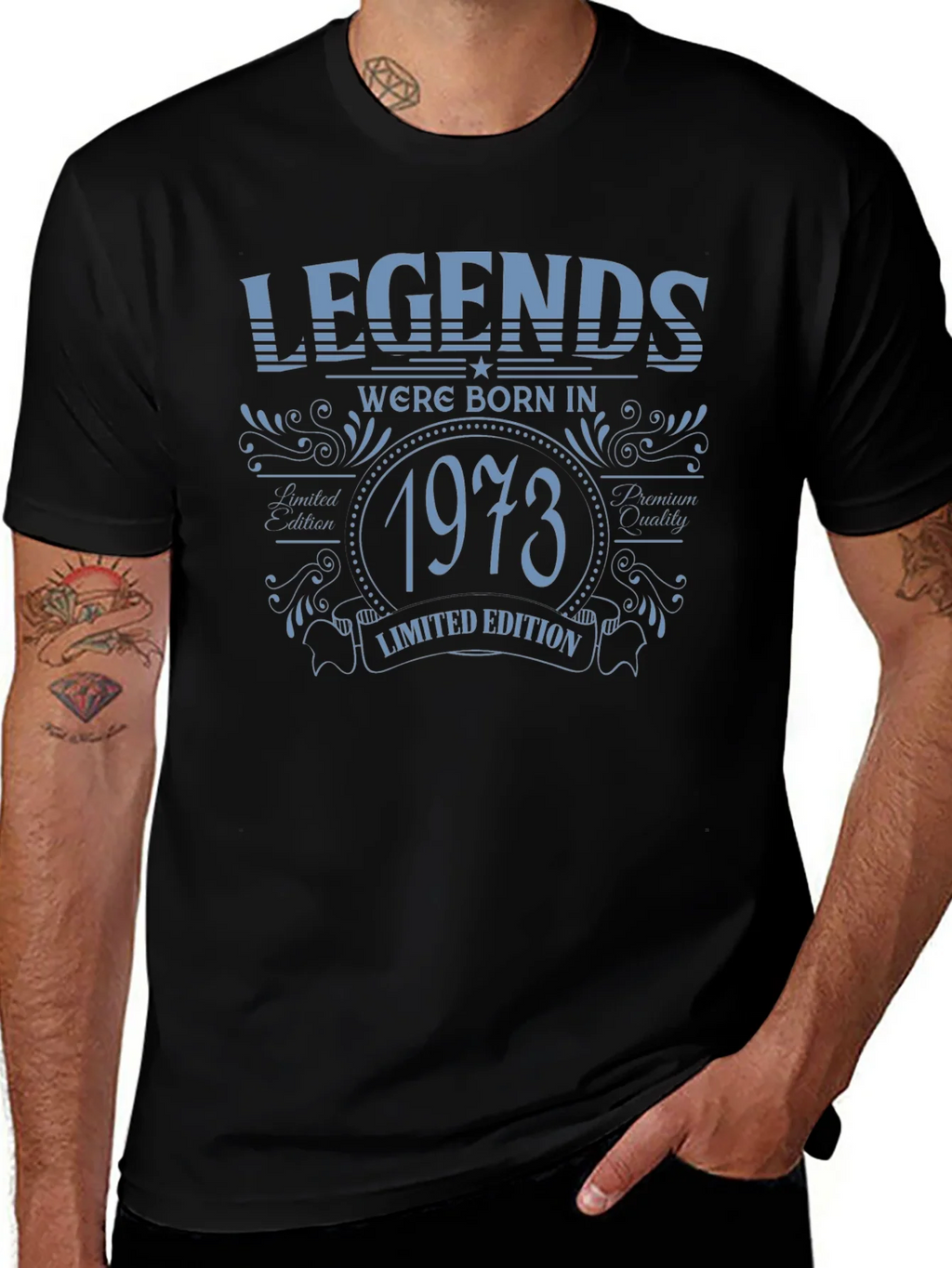 Legends Born in 1973 Limited Edition Black T-Shirt product image 1