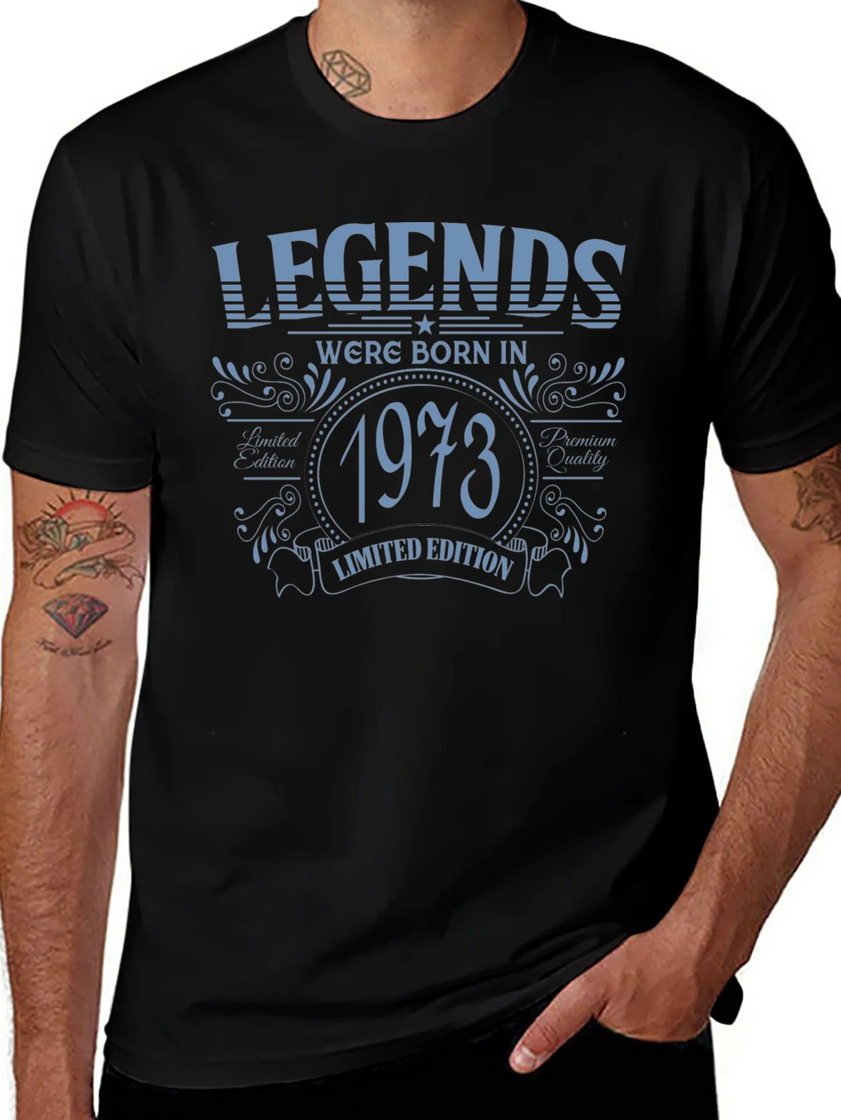 Legends Born in 1973 Limited Edition Black T-Shirt product image 1