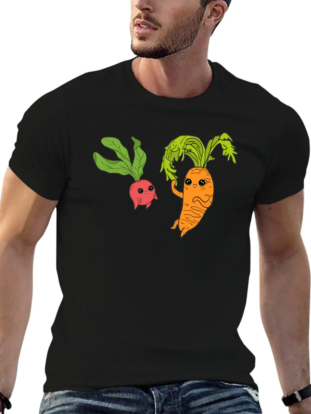 Cartoon Veggie T-Shirt: Radish & Carrot Friends product image 6