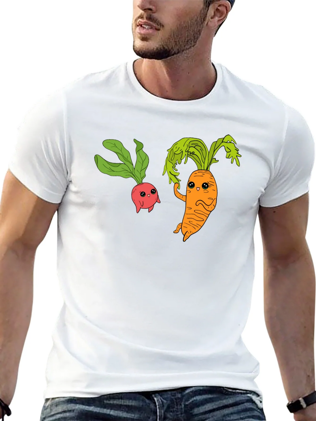 Cartoon Veggie T-Shirt: Radish & Carrot Friends product image 12