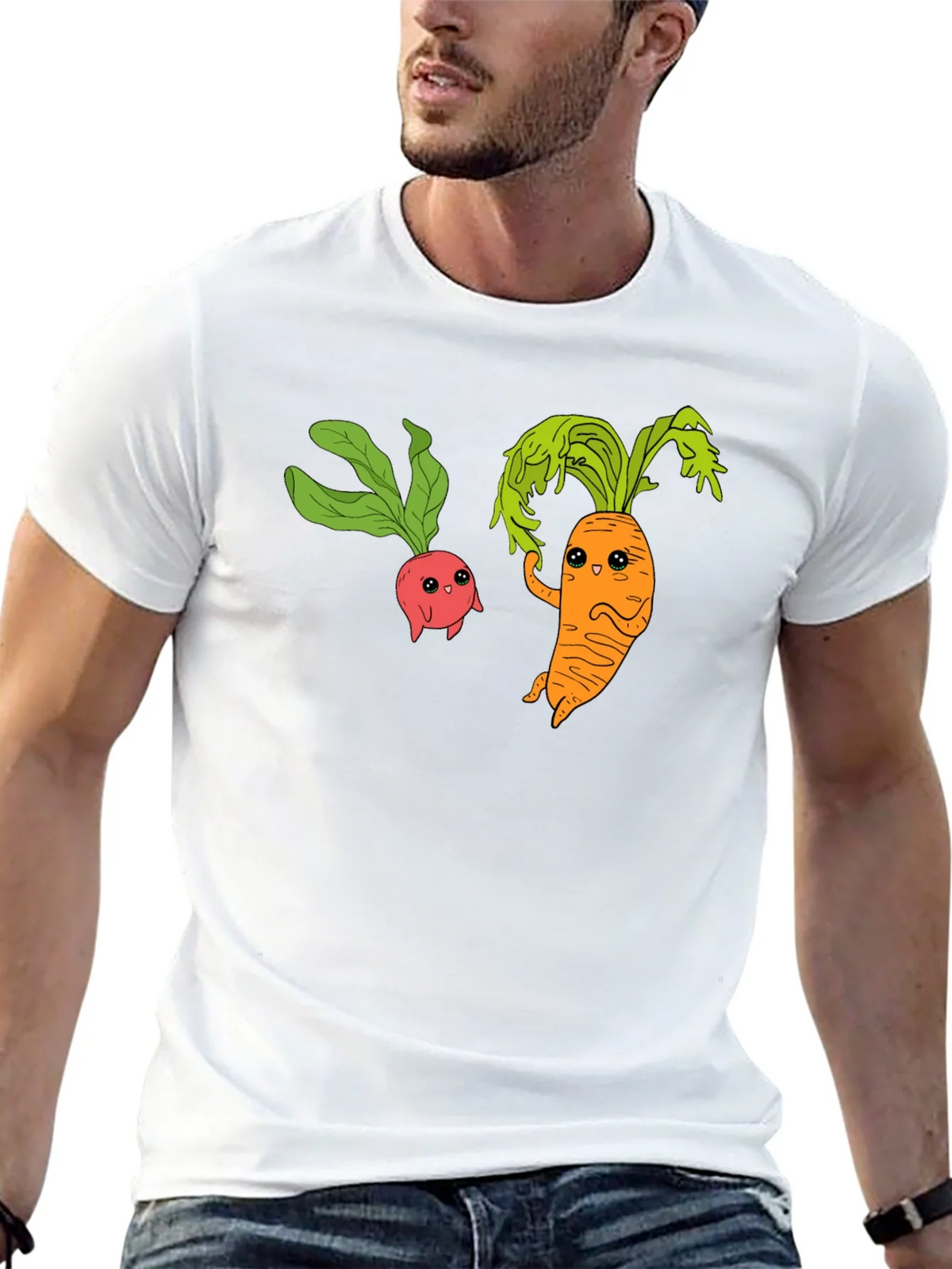Cartoon Veggie T-Shirt: Radish & Carrot Friends product image 12