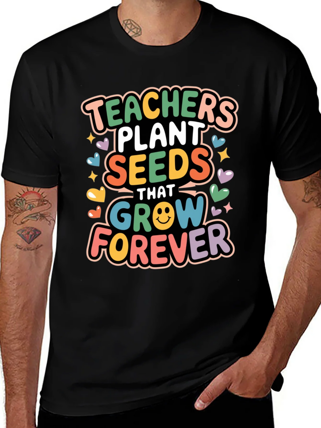 Teachers Plant Seeds T-Shirt - Black Cotton Blend product image 1