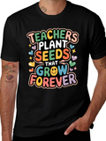 Teachers Plant Seeds T-Shirt - Black Cotton Blend product image 1