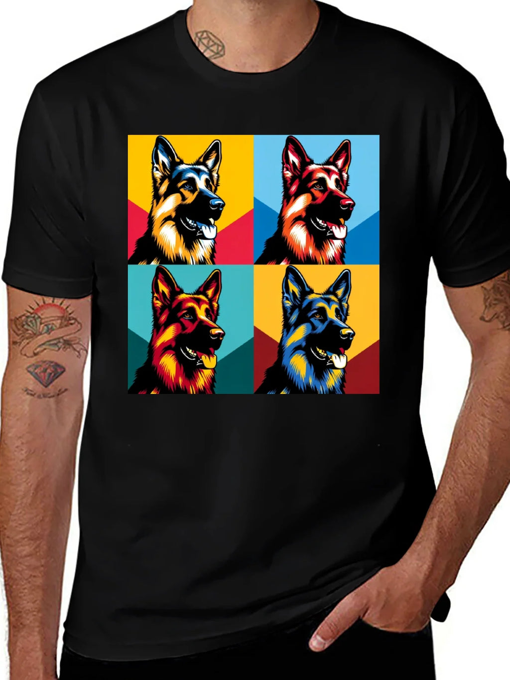Pop Art German Shepherd T-Shirt - Unique Dog Lover Tee product image 1