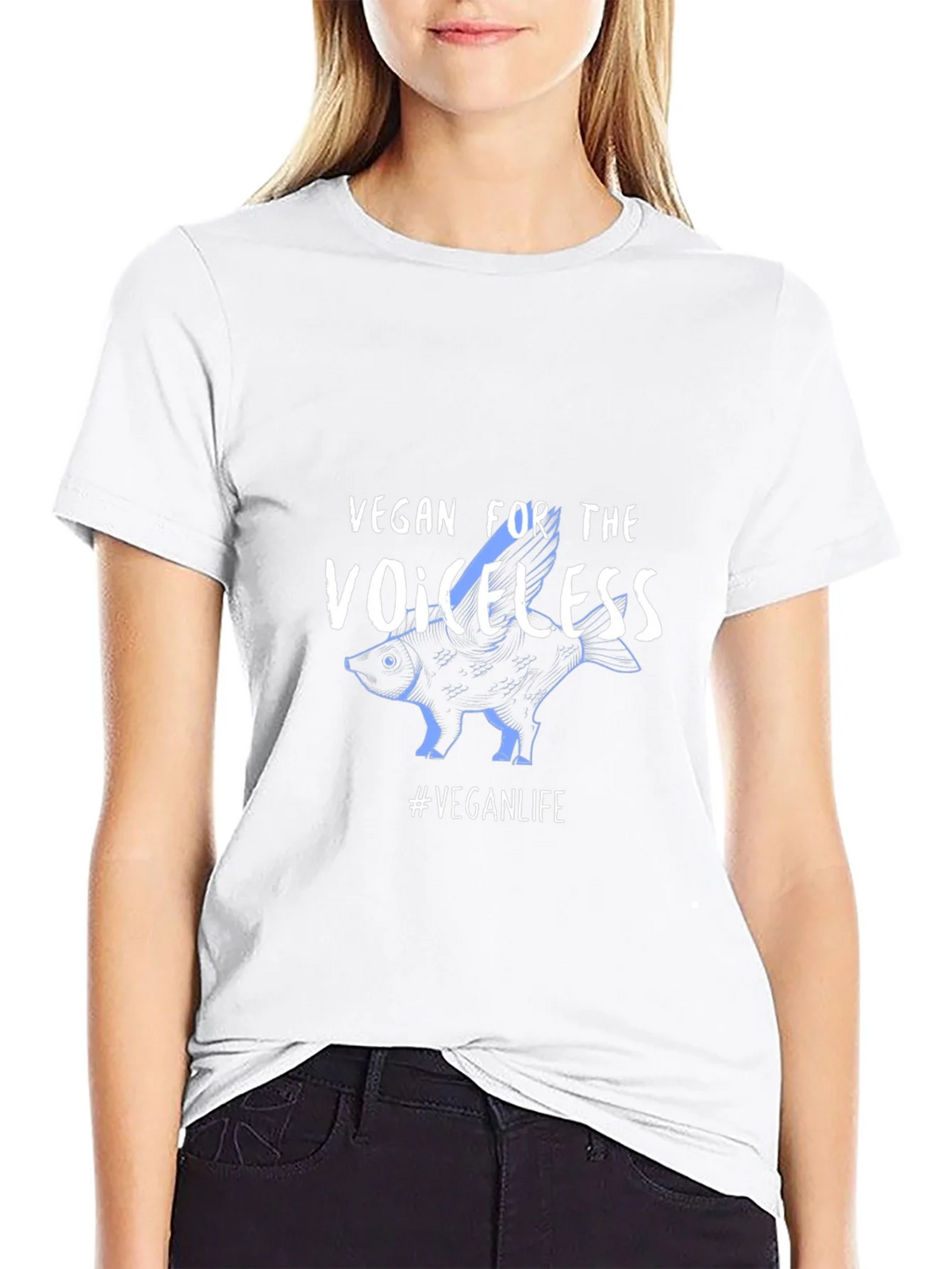 Vegan For The Voiceless Black T-Shirt product image 8