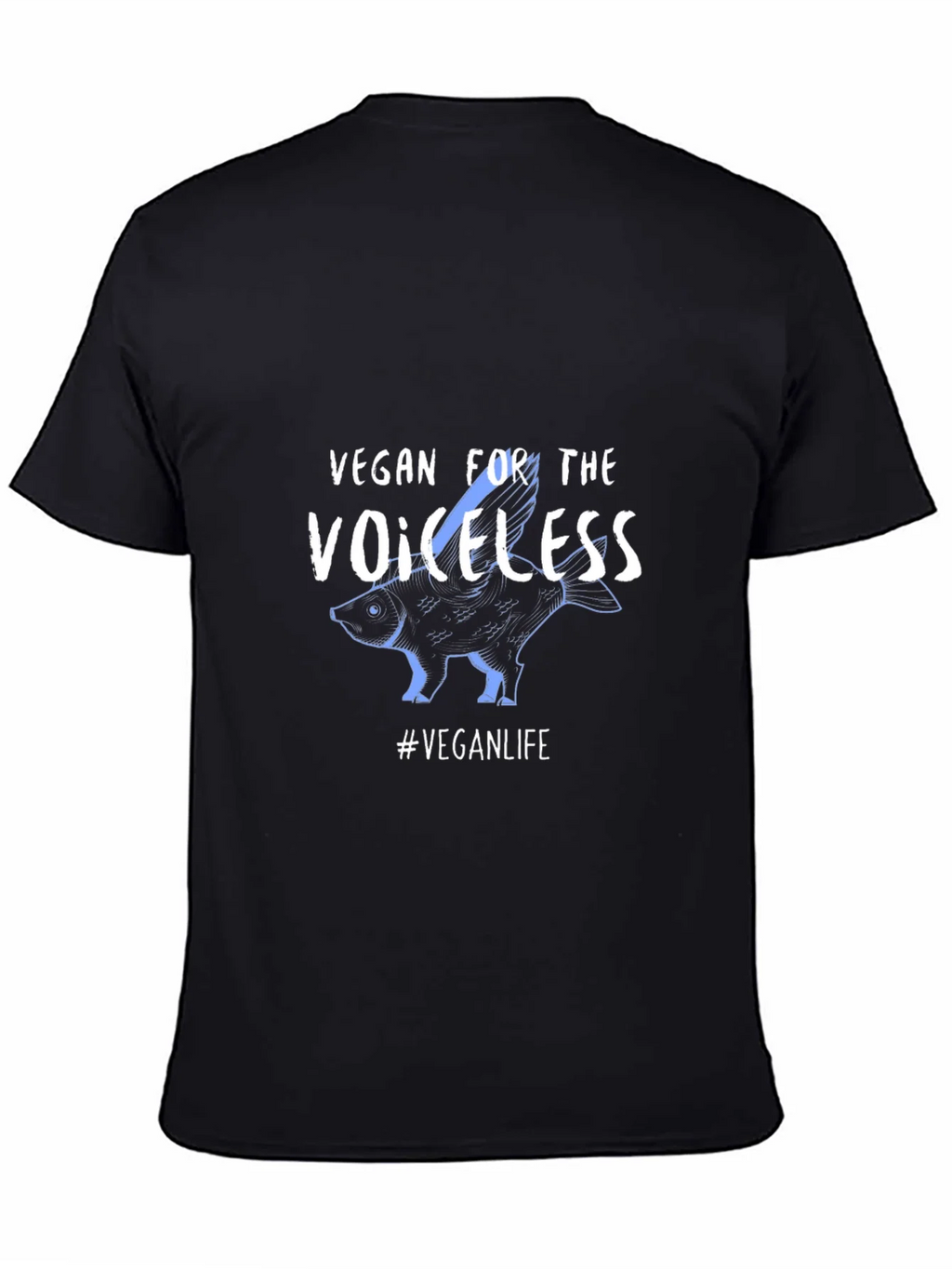 Vegan For The Voiceless Black T-Shirt product image 4