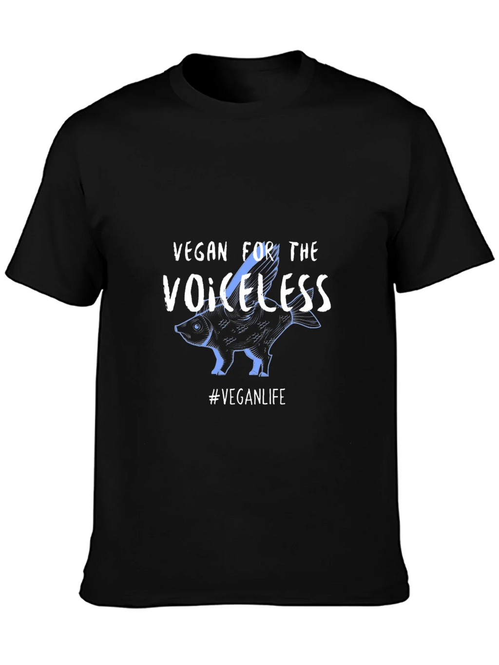 Vegan For The Voiceless Black T-Shirt product image 3
