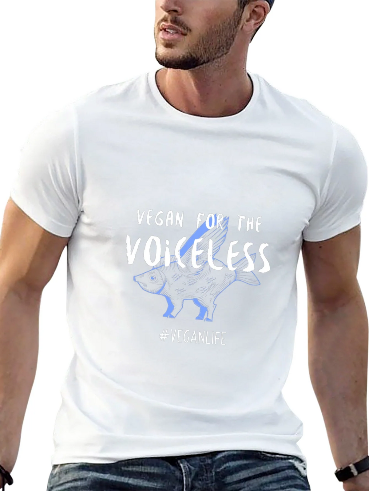Vegan For The Voiceless Black T-Shirt product image 12
