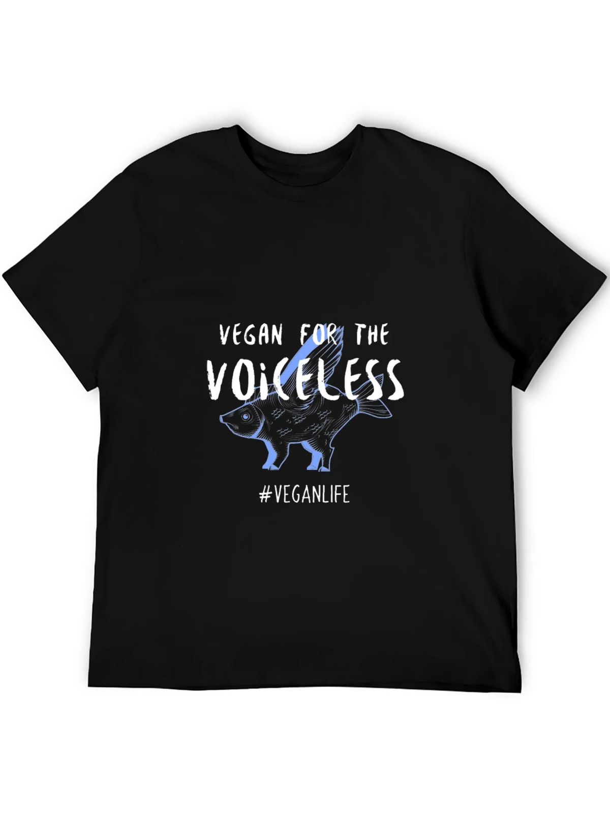 Vegan For The Voiceless Black T-Shirt product image 5