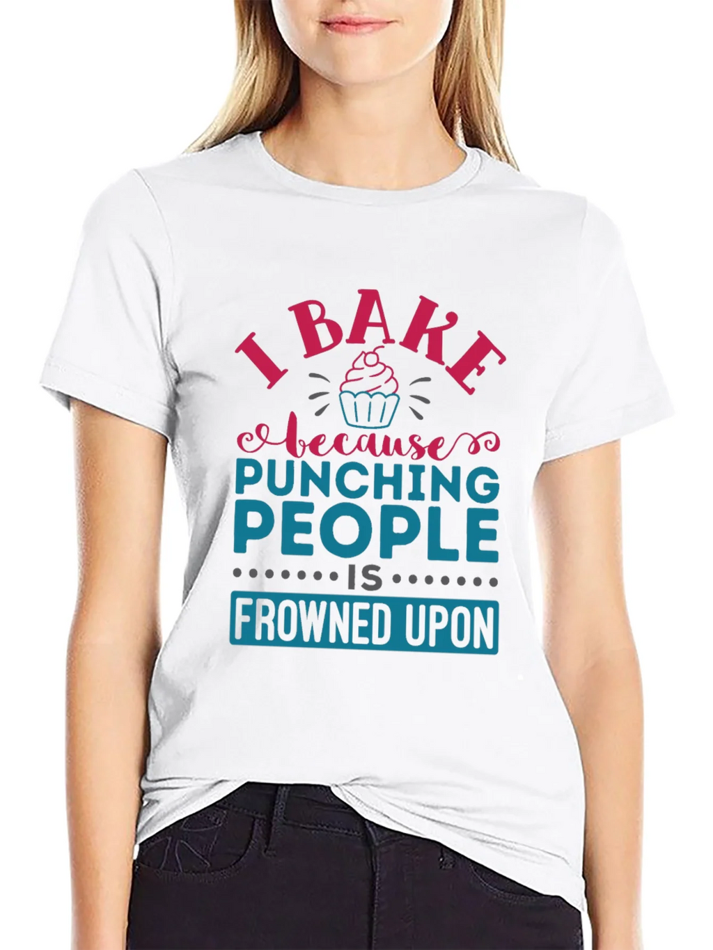 I Bake Because Punching People Is Frowned Upon T-Shirt product image 8