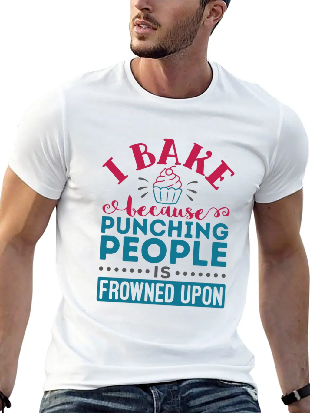 I Bake Because Punching People Is Frowned Upon T-Shirt product image 12