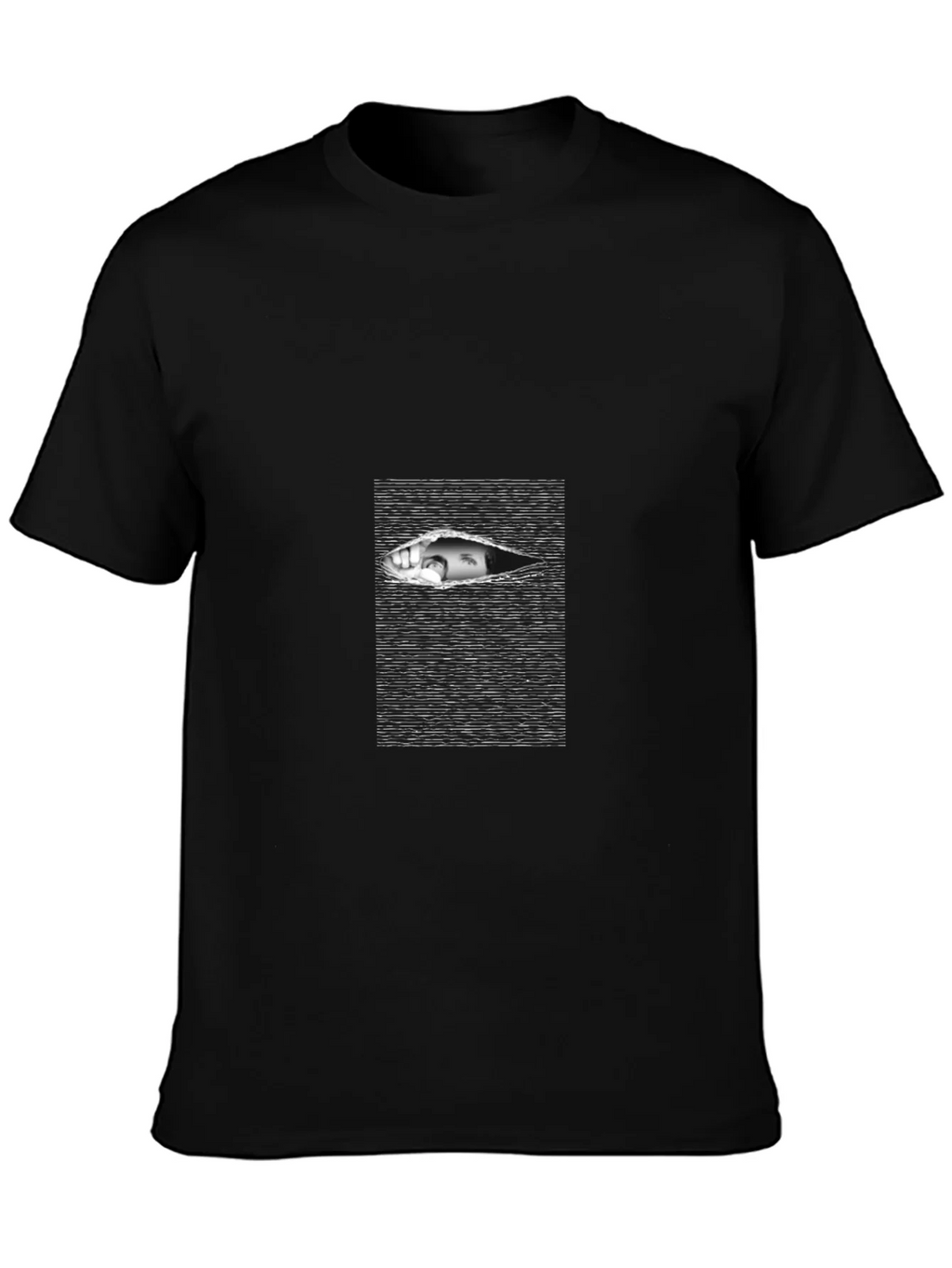 Edgy Black T-Shirt with Eye Graphic product image 3