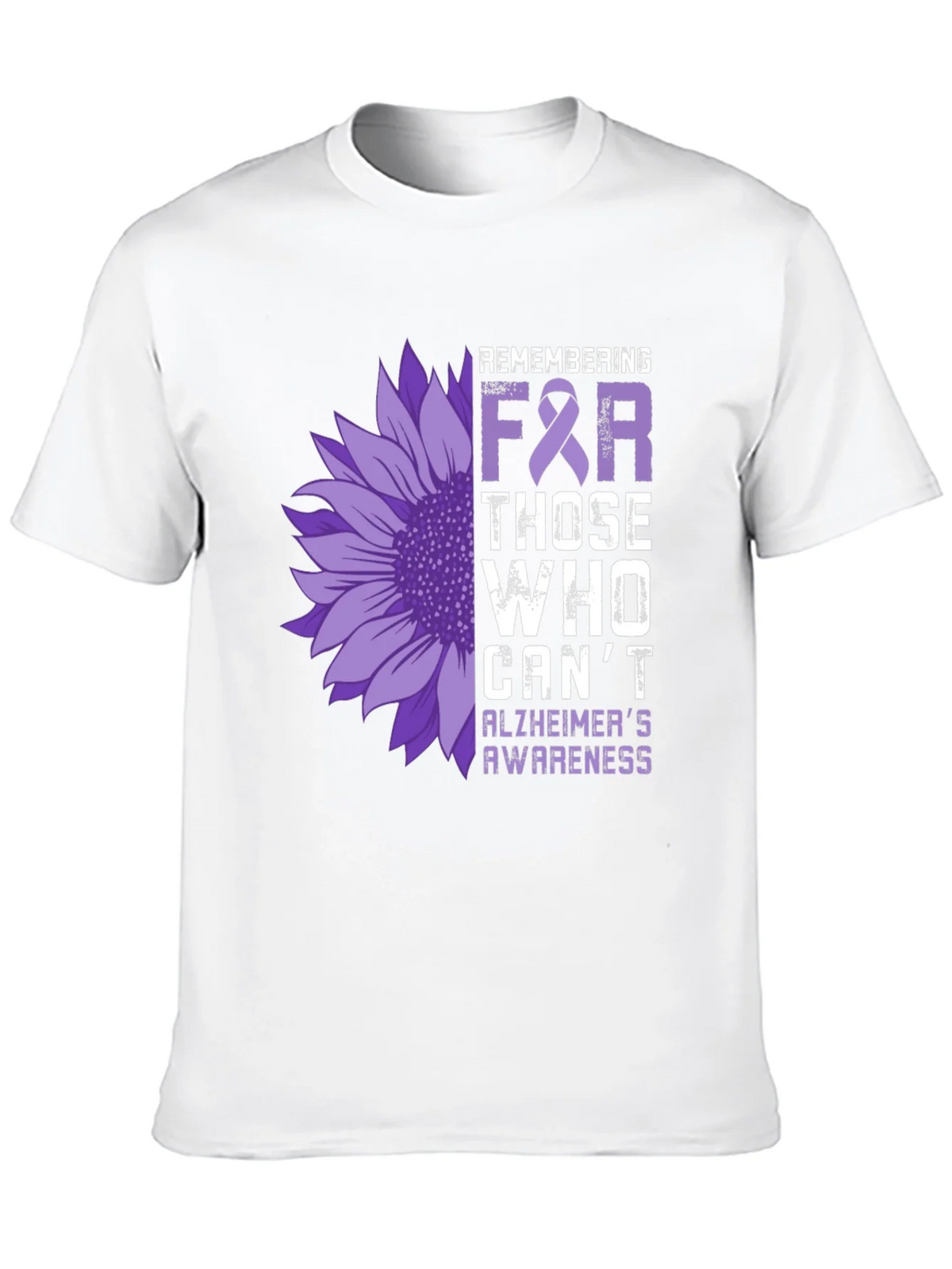Alzheimers Awareness Sunflower T-Shirt product image 9