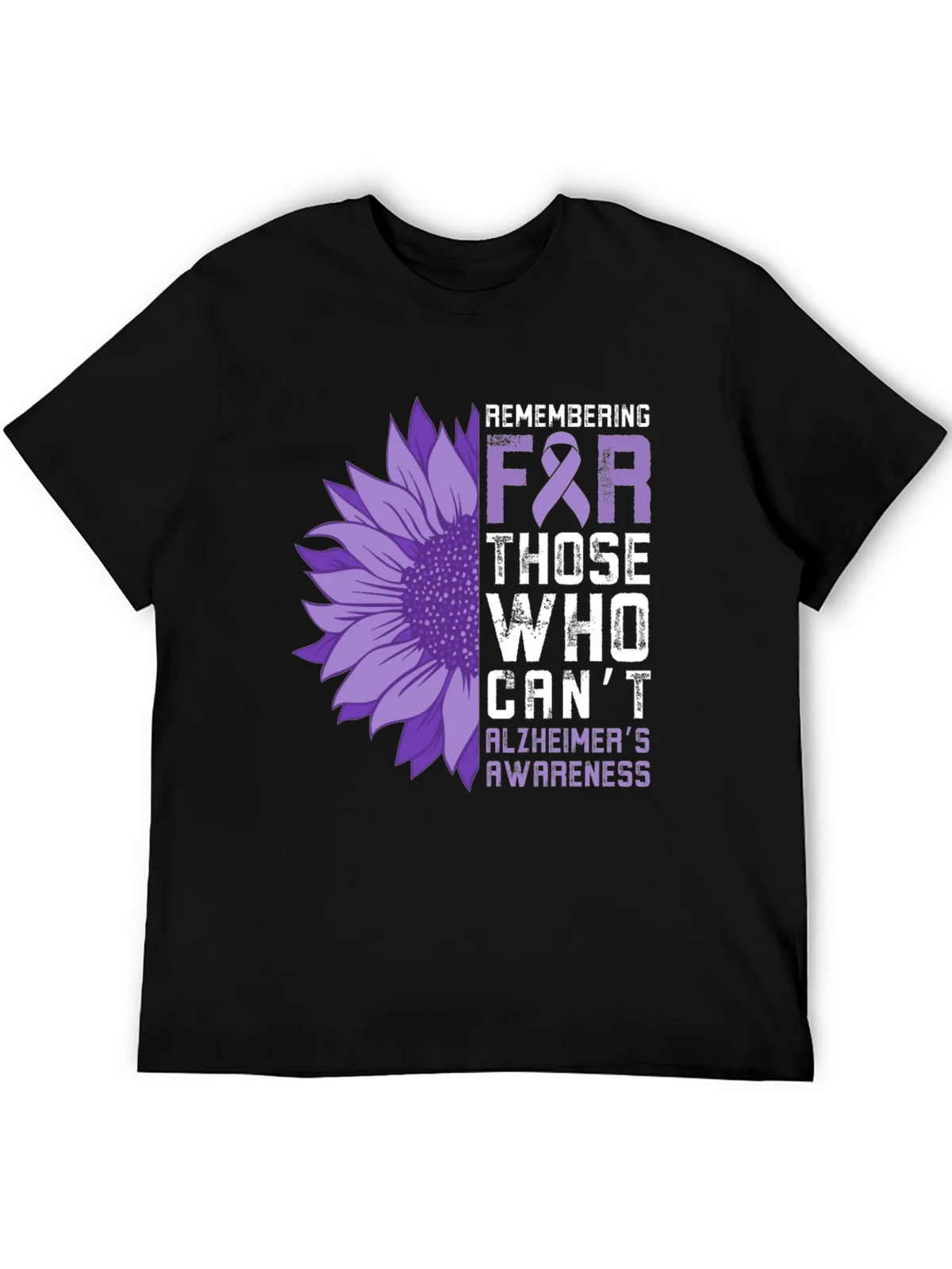 Alzheimers Awareness Sunflower T-Shirt product image 5