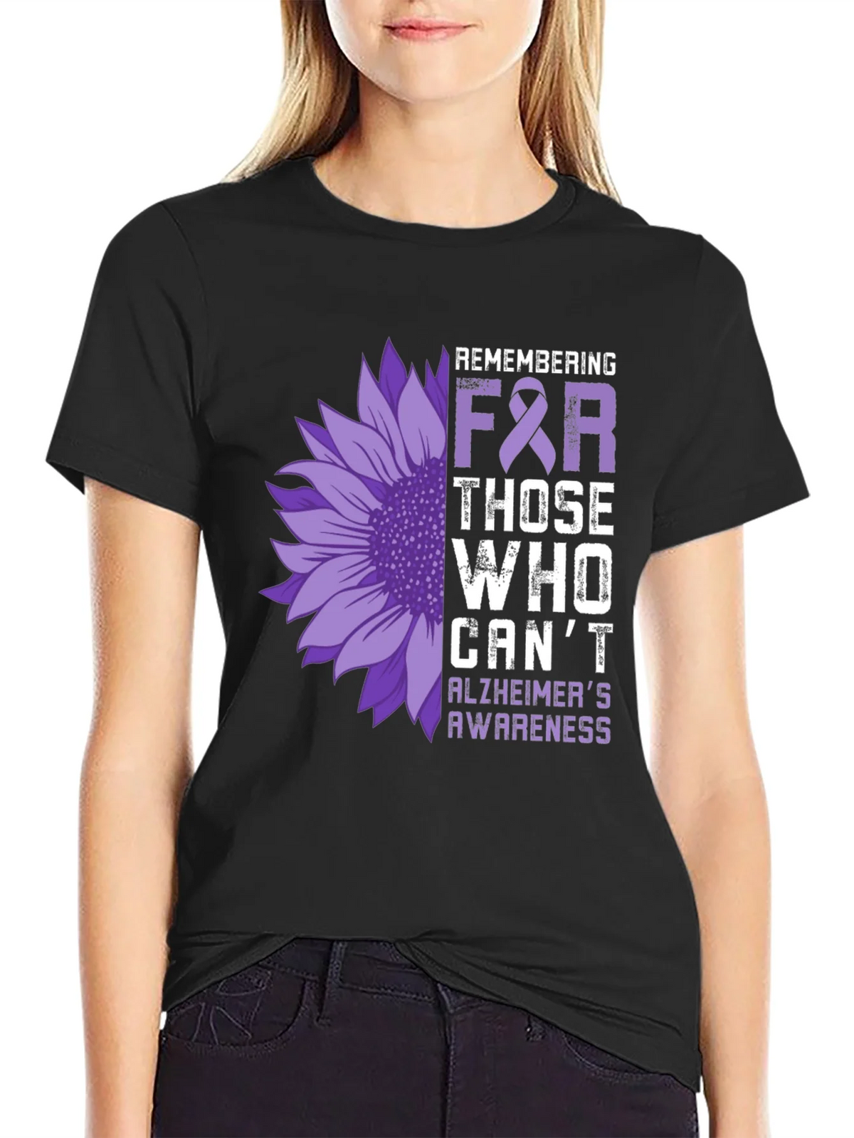 Alzheimers Awareness Sunflower T-Shirt product image 2
