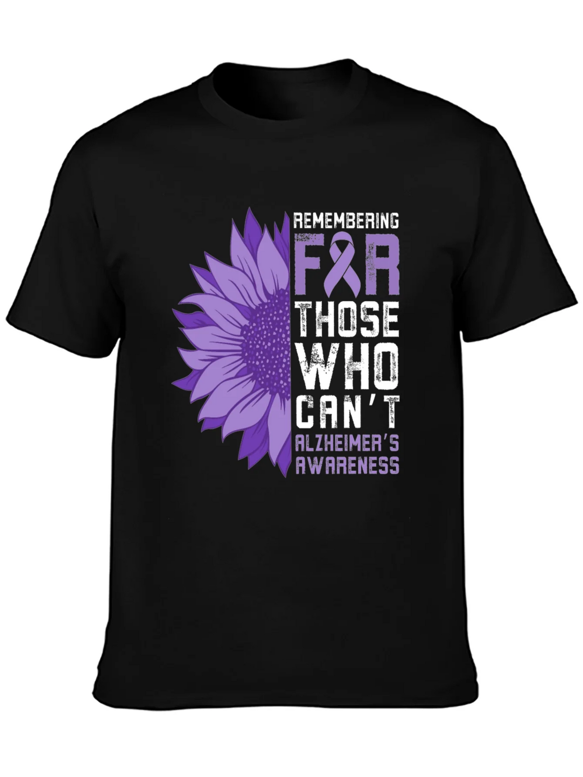 Alzheimers Awareness Sunflower T-Shirt product image 3