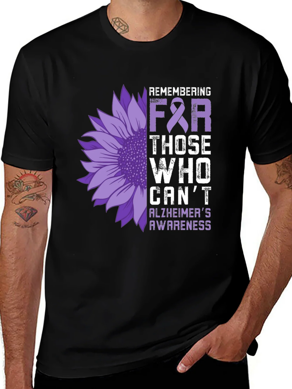 Alzheimers Awareness Sunflower T-Shirt product image 1