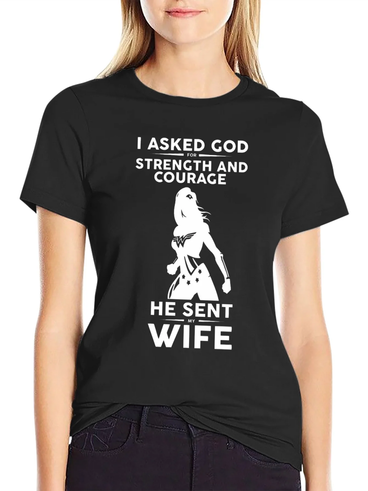I Asked God For Strength T-Shirt - Gift Husband product image 2